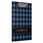 Modern Blauw Plaid Klembord (Rechts)