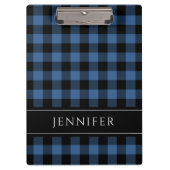 Modern Blauw Plaid Klembord (Voorkant)