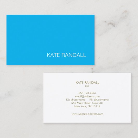 Modern Blauw Professioneel Visitekaartje (Voorkant / Achterkant)