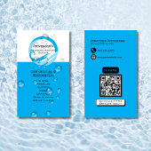 Modern blauw QR-code  druk wassen Visitekaartje