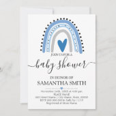 Modern blauw Rainbow boho chic baby shower Kaart (Voorkant)