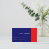 Modern Blauw Rood Eenvoudig Vlak Visitekaartje (Staand voorkant)