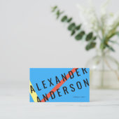 Modern blauw, rood en geel lijnen Visitekaartje (Staand voorkant)