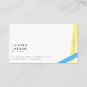 Modern blauw, rood en geel lijnen Visitekaartje (Achterkant)