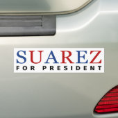 Modern Blauw Rood Francis Suarez voor President Bumpersticker (Op auto)