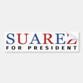 Modern Blauw Rood Francis Suarez voor President Bumpersticker (Voorkant)