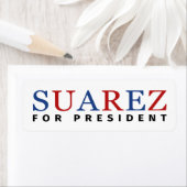 Modern Blauw Rood Francis Suarez voor President Etiket (Insitu)