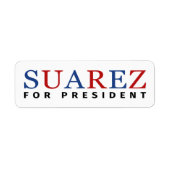 Modern Blauw Rood Francis Suarez voor President Etiket (Voorkant)