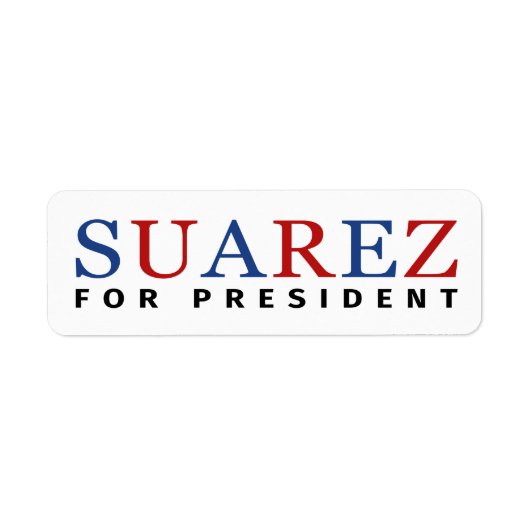 Modern Blauw Rood Francis Suarez voor President Etiket (Voorkant)