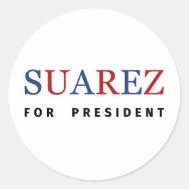 Modern Blauw Rood Francis Suarez voor President Ronde Sticker