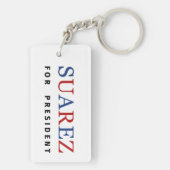 Modern Blauw Rood Francis Suarez voor President Sleutelhanger (achterkant)