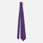 Modern blauw rood wit gestippeld patroon op marine stropdas (Achterkant)