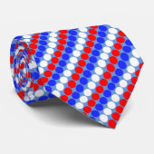 Modern blauw rood wit gestippelde strepen op lucht stropdas (Opgerold)