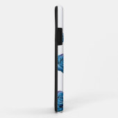 Modern Blauw Roos Monogram Fotocollage Aangepaste  Case-Mate iPhone Case (Achterkant/rechts)