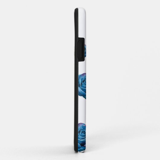 Modern Blauw Roos Monogram Fotocollage Aangepaste  Case-Mate iPhone Case (Achterkant/rechts)