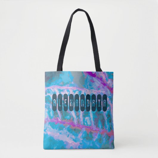 Modern Blauw Roze Artsy Waterverf Personaliseren Tote Bag (Voorkant)