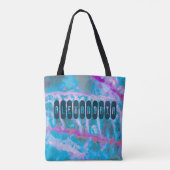 Modern Blauw Roze Artsy Waterverf Personaliseren Tote Bag (Achterkant)
