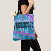 Modern Blauw Roze Artsy Waterverf Personaliseren Tote Bag (Dichtbij)