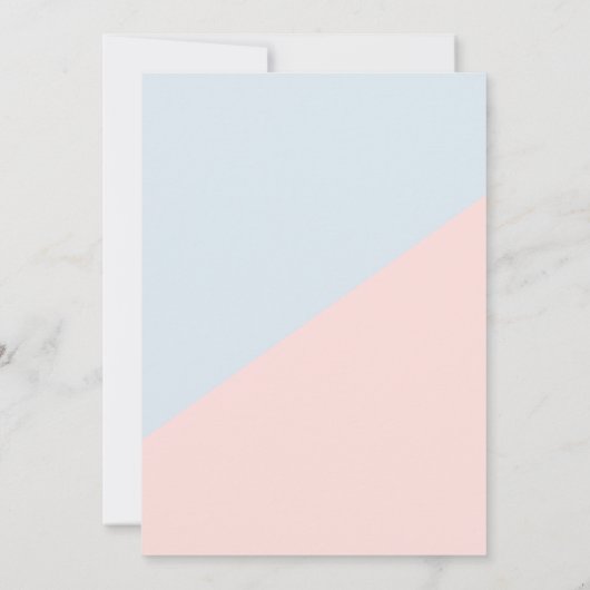 Modern Blauw Roze Baby Speelgoed Geslacht onthulle Kaart (Achterkant)