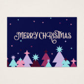 Modern Blauw Roze Vrolijk Kerstcadeau Kaart (Voorkant)