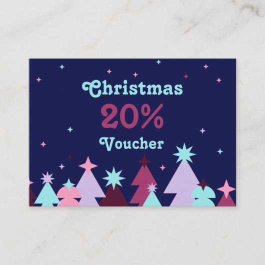 Modern Blauw Roze Zakelijke Kerstmis Kortingskaartje (Voorkant)