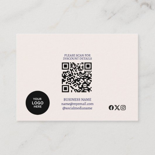 Modern Blauw Roze Zakelijke Kerstmis Kortingskaartje (Achterkant)