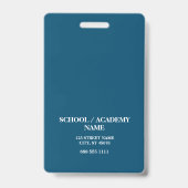 Modern Blauw School Logo Directeur Badge (Achterkant)