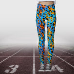 Modern Blauw Sinaasappel Gradient Animal Print Pat Leggings<br><div class="desc">Deze coole kunstzinnige leggings hebben een kleurrijk trendy design met een gradiëntblauw,  zwart en oranje dierenprint vlekkenpatroon. U zult zich uniek en modern voelen met deze prachtige leggings,  bestel vandaag nog uw exemplaar!</div>