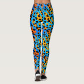 Modern Blauw Sinaasappel Gradient Animal Print Pat Leggings (Achterkant)