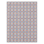 Modern Blauw Sinaasappel Graphic Tegel Pattern Tafelkleed (Voorkant)