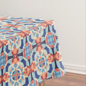 Modern Blauw Sinaasappel Graphic Tegel Pattern Tafelkleed (Voorbeeld)