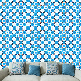 Modern blauw Sinaasappel wit Abstract geometrisch Behang