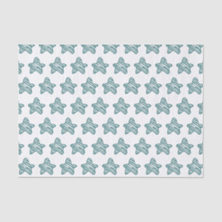 Modern Blauw Ster Schets Patroon Tissuepapier
