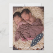 Modern Blauw stippen Patroon Geboorte Aankondiging (Achterkant)