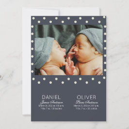 Modern Blauw stippen Patroon Geboorte Aankondiging