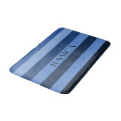 Modern Blauw Strepenpatroon Badmat (Gekanteld)