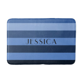 Modern Blauw Strepenpatroon Badmat