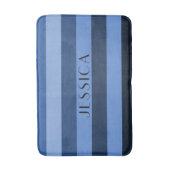 Modern Blauw Strepenpatroon Badmat (Voorkant Verticaal)