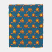 Modern Blauw | Thanksgiving | Pompoen Fleece Deken (Voorkant)