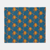 Modern Blauw | Thanksgiving | Pompoen Fleece Deken (Voorkant (Horizontaal))