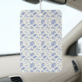 Modern Blauw Toile Cacao en Chocolade Patroon Luchtverfrisser