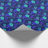 Modern blauw trappelpapier cadeaupapier (Hoek)