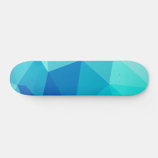 Modern blauw turquoise schaduw geometrisch patroon persoonlijk skateboard (Horizontaal)