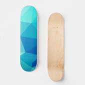 Modern blauw turquoise schaduw geometrisch patroon persoonlijk skateboard (Voorkant)
