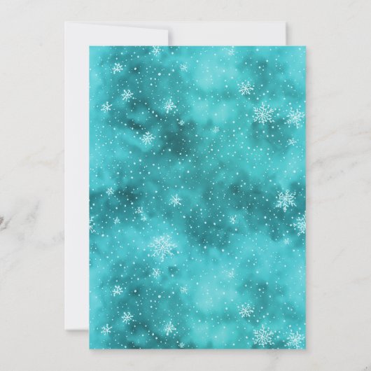 Modern Blauw Turquoise Vrolijk Kerstboomfeest Kaart (Achterkant)