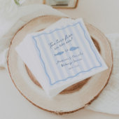 Modern blauw twee vissen minder in Zee huwelijksdo Servet