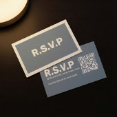 Modern Blauw vet RSVP QR Code Huwelijk Informatiekaartje