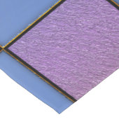 Modern blauw vierkant geometrisch patroon korte tafelloper (Hoek)