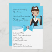 Modern blauw Vrijgezellenfeest witte boog & diaman Kaart (Voorkant / Achterkant)