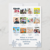 Modern blauw wat een jaar Review foto kerst Feestdagenkaart (Voorkant)